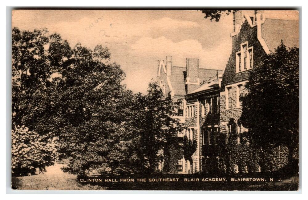 Vintage Clinton Hall Blair Academy Blairstown NJ Postcard 1944 Artvue